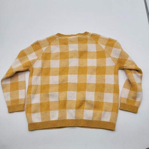 Angel Dear Baby Toddler 12-18M Gingham Check Cardigan Sweater Mustard - Picture 2 of 4